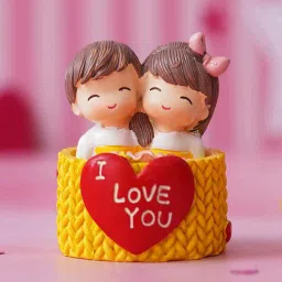 ecraftindia Decorative Couple Multicolour Polyresin Showpieces image 2