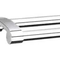 vaansh enterprise by not applicable Steel Double Rod Towel Rack with Hook | Wall Mounted Bathroom Towel Holder Silver Towel Holder image 3