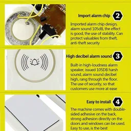 zhizuka MC06 Anti-Theft Door Alarm, Magnetic Wireless Sensor Alarm for Home Security Door & Window Door Window Alarm image 5