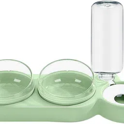 chhogli 3 in 1 Pet Double Bowls Food and Water Plastic Raised Dishes For Car & Dog Polypropylene Pet Bowl & Bottle-picture-10