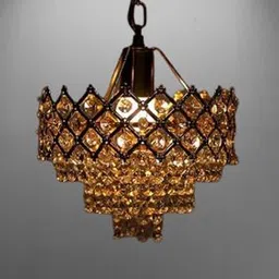 mazaya Modern Crystal Gold Polish 160 mm Chandelier Hanging Ceiling Pendant Jhoomer Chandelier Ceiling Lamp-picture-21