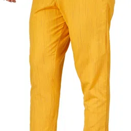 aman trending Pack of 3 Women Regular Fit Yellow, Beige, Pink Cotton Blend Trousers image 3