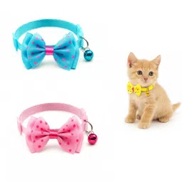 aomnistore 2pcs Adjustable Small Pets Cute Bow-Tie Collar for Puppies & Cats - Stylish Belt Dog & Cat Everyday Collar-picture-14