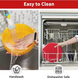 clickable Cliclable Air Fryer Reusable Silicone pack of 2 Airfryer Tray image 4