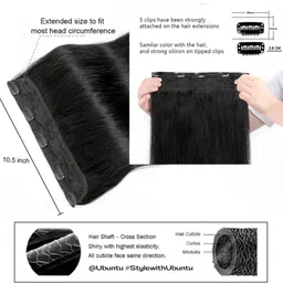 styllofy Clip on natural Extension Hair Extension image 4
