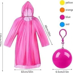 govindgopal Universal Disposable Ball Raincoats for Men Women Boys & Girls Waterproof Emergency Ponchos for Travel Camping Hiking Cycling Festivals Lightweight Compact Random Colors (Pack of 4) image 2