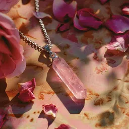 astrotalk Love Attraction Pencil Pendant | Heart Chakra Healing & Relationship Strengthening | 108 Hours Energized by Top Astrologers | Rose Quartz Pendant for Women | Healing Gift Items for Women image 2