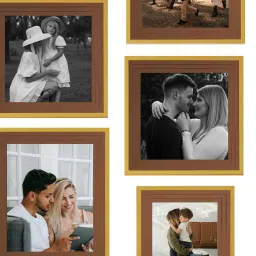 art street Beige Synthetic Wood (Set of 7) Collage Photo Frames image 3