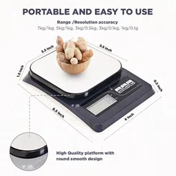 Qozent Digital Kitchen Weighing Scale ,Food Kitchen Scale,Weight Loss, Baking, Cooking, Keto and Meal Prep, Digital Kitchen Weight Machine Small Upto 10 KG for Home Weighing Scale image 2