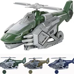 budetto Transforming Dinosaur Helicopter Toy with Lights & Music Spray image 3