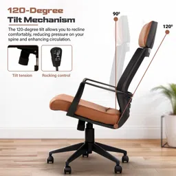 drogo Lumina Pro Ergonomic Premium Leatherette Office Chair for Work from Home Mesh Office Executive Chair image 3