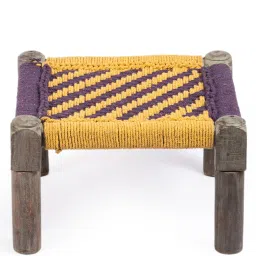ikiriya Riaza Maachi Foot Stool In Purple & Yellow Canning image 4