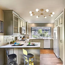 svah Modern 8-Light Ceiling Pendant Light Antique Gold jhumar(Bulb Not Included) Chandelier Ceiling Lamp image 5