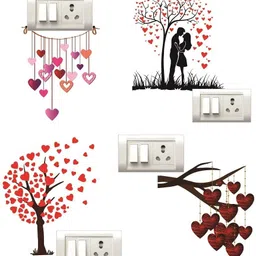 stikor 30.5 cm Switch Board Stickers PVC Wall Stickers (30.5cmX 45.7cm) 6 Set Self Adhesive Sticker image 2