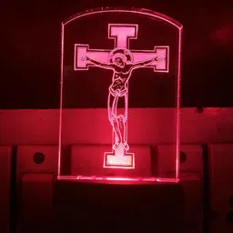 jkart 3D Illusion Multicolour Jesus Christ Cross Night Lamp with 7 Color Changing Light for Gift,for Bedroom,livingroom Led Acrylic Night lamp with Plug Night Lamp image 5