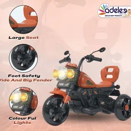 odelee Foot Accelerator Kids Electric Bike with Led Headlight & Mp3 Player with USB, Bike Battery Operated Ride On image 3