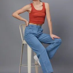 kotty Women Regular Mid Rise Light Blue Jeans image 4