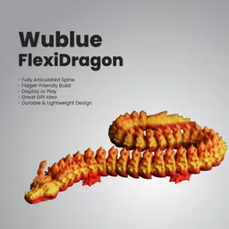 wublue Flexidragon Articulated Fantasy Dragon Toy Bendable Fidget-Friendly Collectible Dragon Toy Gag Toy image 2