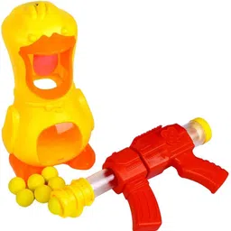 emporium 99 Hungry Duck Toy with Blaster Gun | Air-Powered Soft Ball Shooting Toy with Sound Slingshots-picture-18