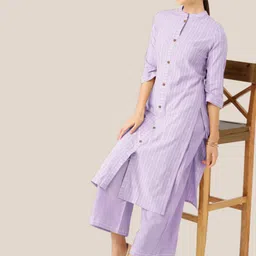madarwa Women Cotton Blend Kurta Palazzo Set image 2