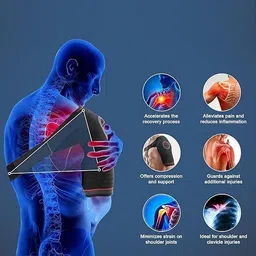 serplex Shoulder Brace Support for Men and Women Adjustable Compression Relief Wrap Shoulder Support image 4