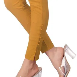 sujata fashion Pack of 2 Women Slim Fit Red, Yellow Lycra Blend Trousers image 4