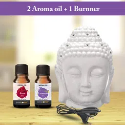 A6 Premium Home Scented Electric Buddha Diffuser( With 2 Fragrance 10ml Each) Aroma Oil, Diffuser Set, Refill-image-39