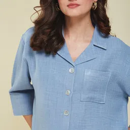 j turritopsis Women Regular Fit Solid Casual Shirt image 4