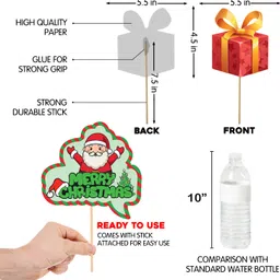 zyozique Red, Green Merry Christmas Decorations Banner, Photo Booth Props, Balloons (Set of 42) image 4