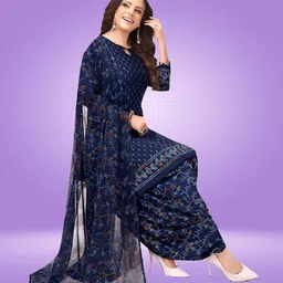 ayka clothings Unstitched Crepe Salwar Suit Material Floral Print-picture-15