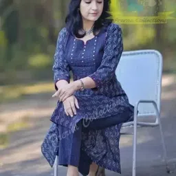 sogiyascolction Women Khadi Cotton Kurta Palazzo Ethnic Jacket Set image 1