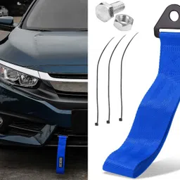 selifaur Imported High Strength Universal Front & Rear Nylon Racing Car Tow Strap Tow Rope Blue 0.2 m Towing Cable image 3