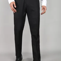 killer Men Slim Fit Black Cotton Blend Trousers-picture-16