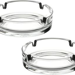 dulariya Round Cigar Cigarette Table top Ash Tray Indoor Outdoor Glass Ashtray Combo Of 2 Clear Crystal, Glass Ashtray-picture-27