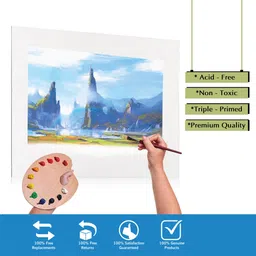 eduway 12X18 Inch Canvas Board, 100% Cotton Medium Grain Primed Canvas Board (Set of 4) image 2