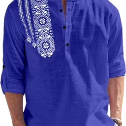 folgen Men Printed Cotton Blend Straight Kurta-picture-10