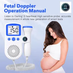 mdss Fetal Doppler Handheld Fetal Heartbeat Monitor with LCD Display White Fetal Doppler image 3