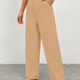 chalodia Women Regular Fit Yellow Cotton Blend Trousers-picture-18