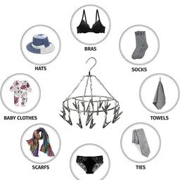 daraz Cloth Baby Clothes Clip Hangers Balcony Drying Clothes Round Stainless Steel Cloth Clips image 4