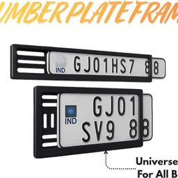 bikebuddy Universal Number Plate Frame for All Bikes (Front & Rear Set) Bike Number Plate image 2