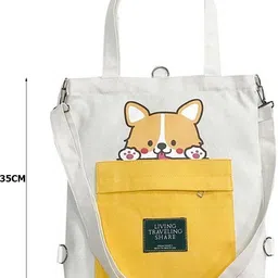 inovera Small 1 L Backpack Tote Handbag for Women & Girls Canvas Shoulder Backpack With Adjustable Strap image 2