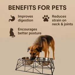pawpourri Elevated Stackable Taper Cross Metal Feeder for Dog & Cat Stainless Steel Pet Bowl image 5