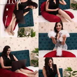 pisaganj U-Shaped Full Body Maternity Pillow with Chain Cover for Back Legs Belly Support Microfibre Solid Pregnancy Pillow Pack of 1 image 2