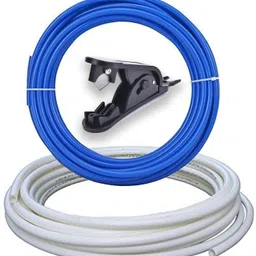 aameria RO Water Purifier Virgin 1/4" RO Pipe 5 Meter White, 5 Meter Blue, 1 Pipe Cutter Media Filter Cartridge image 1