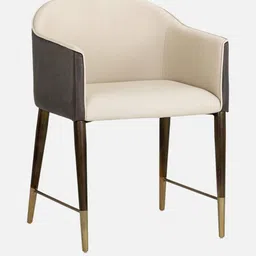 casacraft from pepperfry Coolins Velvet Arm Chair In Off White Colour image 3