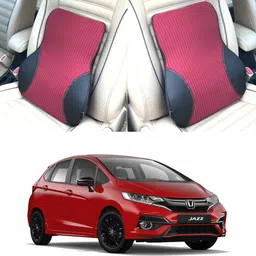 oshotto Black, Red Fabric, Leatherite Car Pillow Cushion for Honda-picture-18