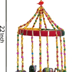 fashion art Rajasthani Traditional Bell Toran Fiber Paper Mache Paper Windchime image 3