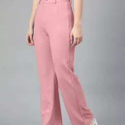 jeiri Women Regular Fit Pink Viscose Rayon Trousers image 3