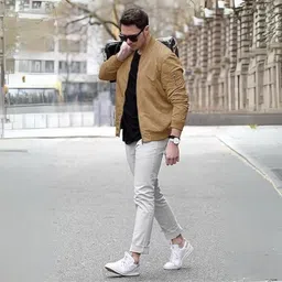 Mia Fashion Men's Windcheater Jacket, Lightweight Transition, Aviator, Blouson with Pockets Solid Men Wind Cheater image 5