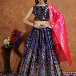 a to z cart Self Design Semi Stitched Lehenga Choli image 1